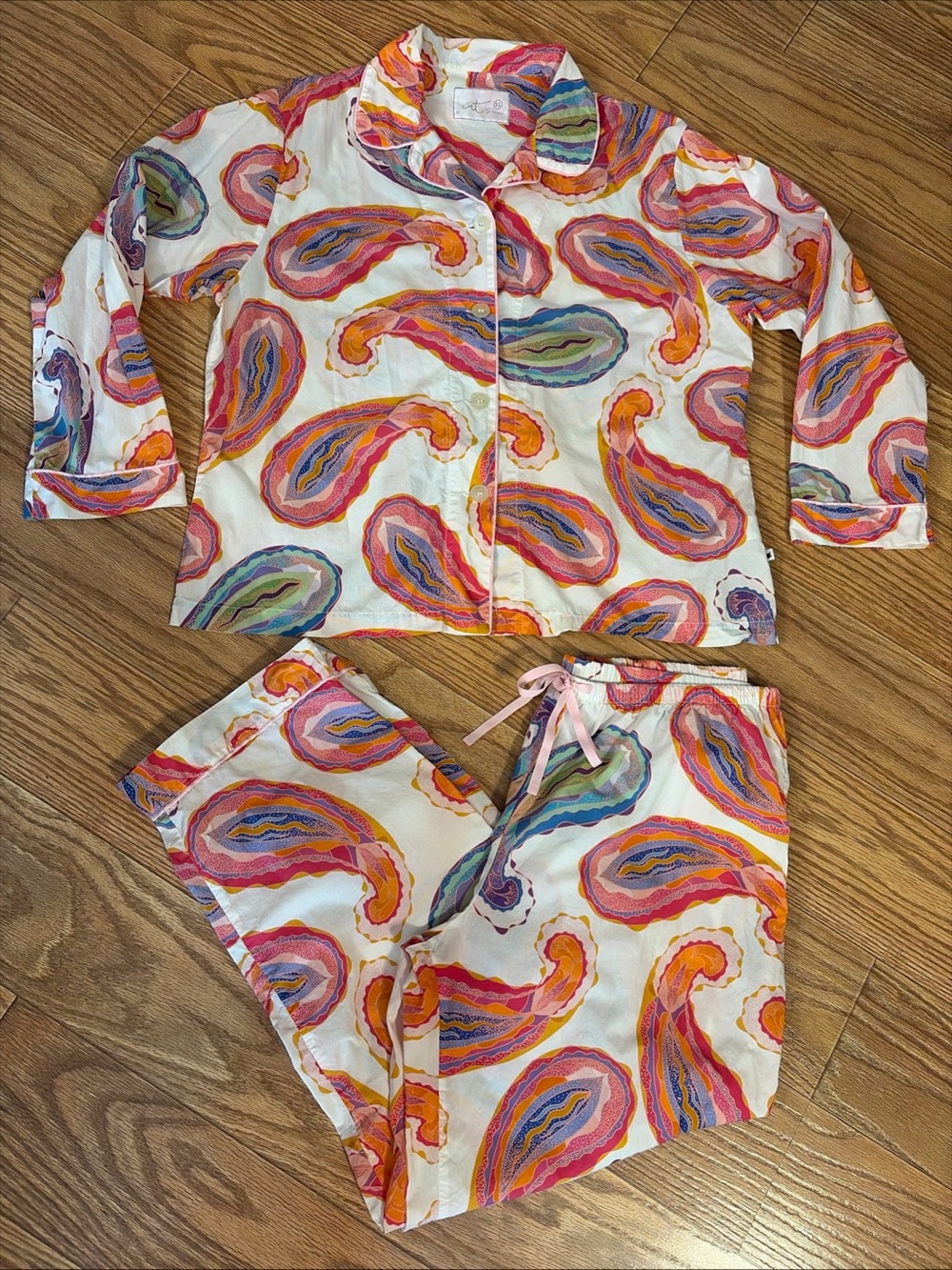 The Cats Pajamas Set Size XL Paisley 100% Cotton Voile